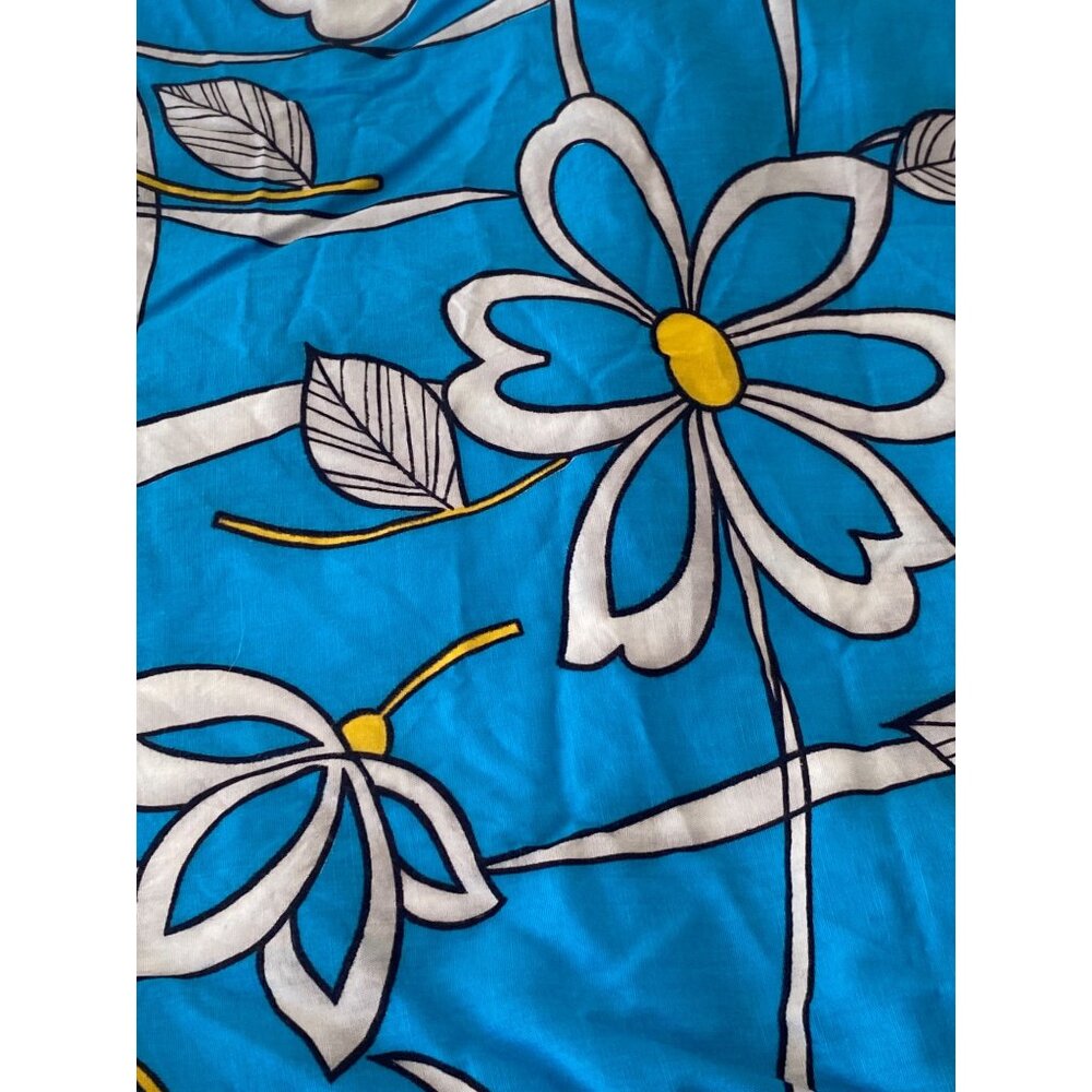 Fabric Retro Teal Garden Quilting Sewing Cloth  88 x 52 Inch Art Craft Remnant